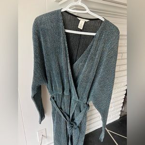 Sparkly blue wrap dress